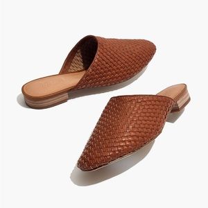 Madewell Brown Leather The Cassidy Woven Mule